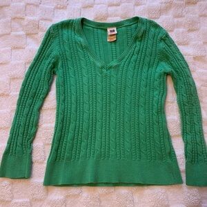 Vintage Faded glory green cableknit sweater